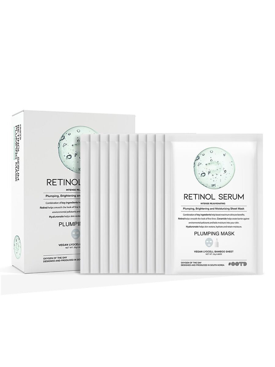 Тканевая маска с ретинолом #OOTD Retinol Serum Plumping Mask, 10 шт